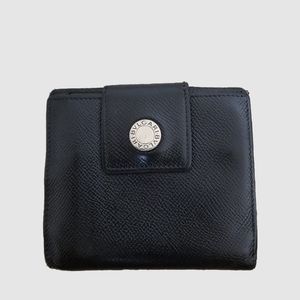 BVLGARI W hook purse logo button leather